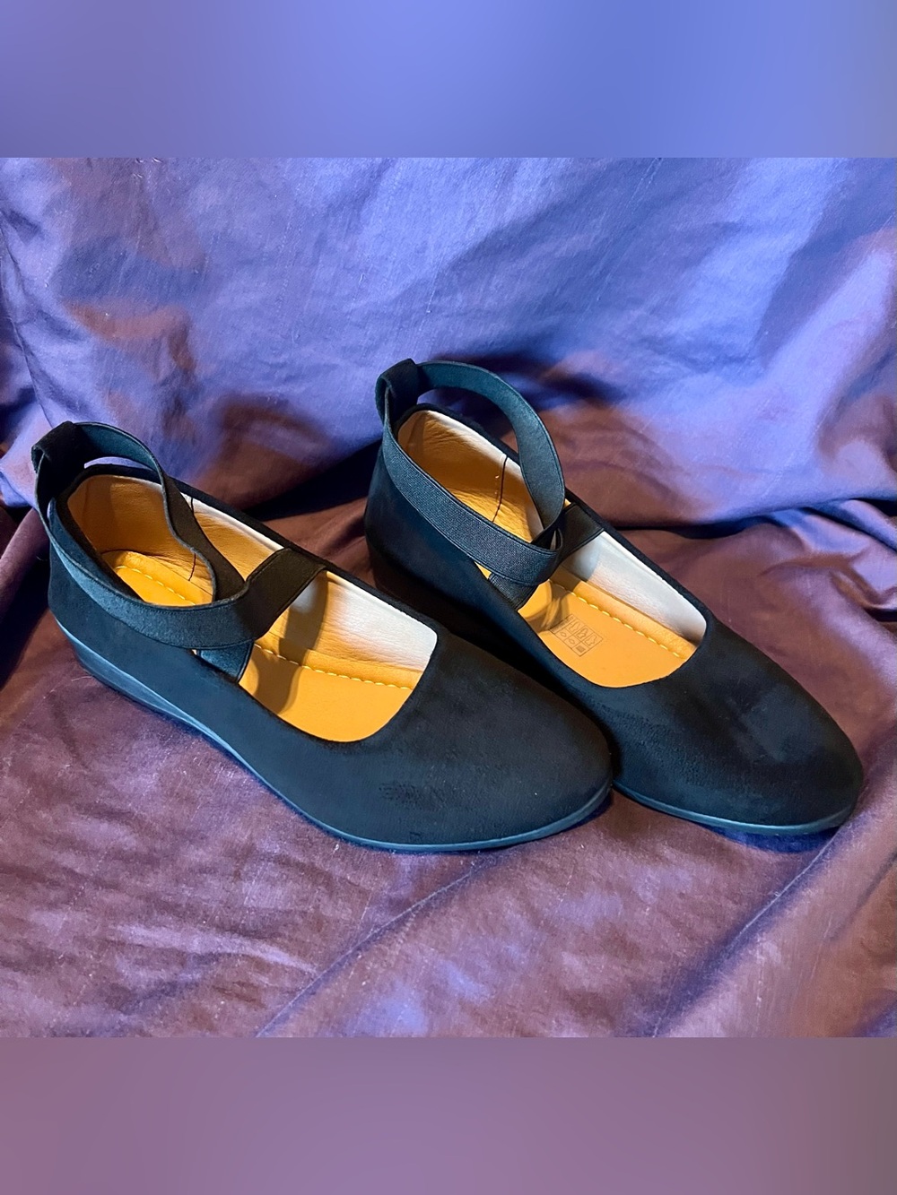 Women's Black Mary Jane Wedge Flats